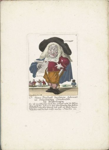 The little man Lucas Hirnzwik as a lawyer, ca. 1710