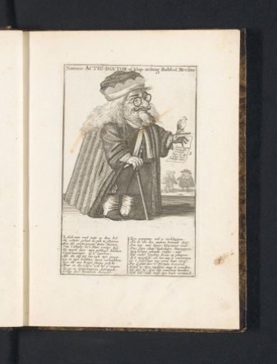 A little man as a physician with a bird on his hand, 1720
