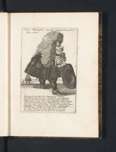 A little man with a large wig, hat in hand, 1720