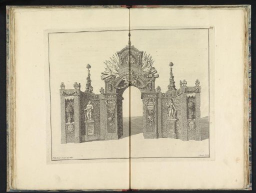 Arch of triumph on the Grote Markt at the entrance of Willem IV in Breda, 1737