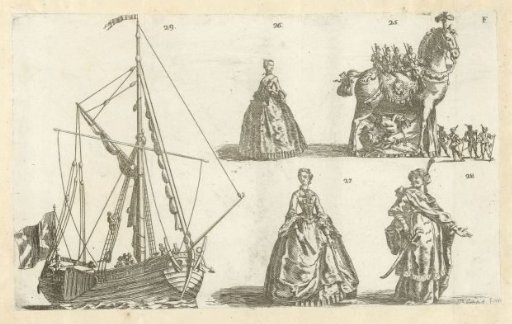 Five Figures, Numbered 25-29, 1749