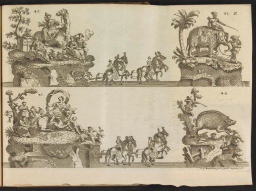 Sheet N: twenty-second and twenty-third triumphal cars, 1767