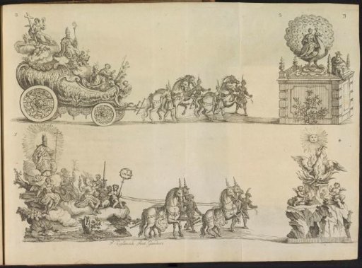 Sheet B: first and second triumphal cars, 1767