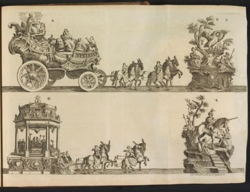 Sheet C: fourth and fifth triumphal cars, 1767