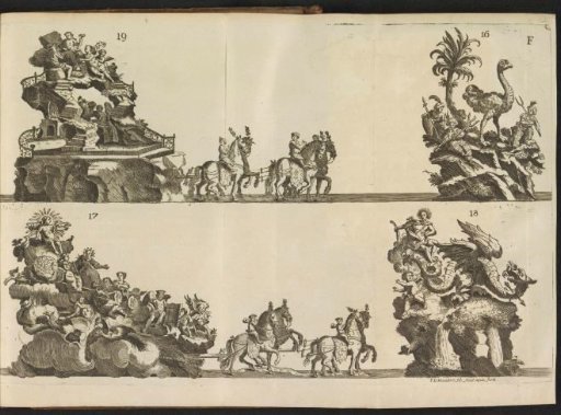 Sheet F: ninth and tenth triumphal cars, 1767