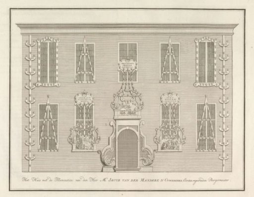 Illumination on the house of J. van der Mandere d'Ouwerkerk, 1751