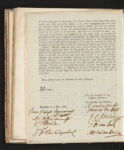 Printed Letter of 1787 (Back)