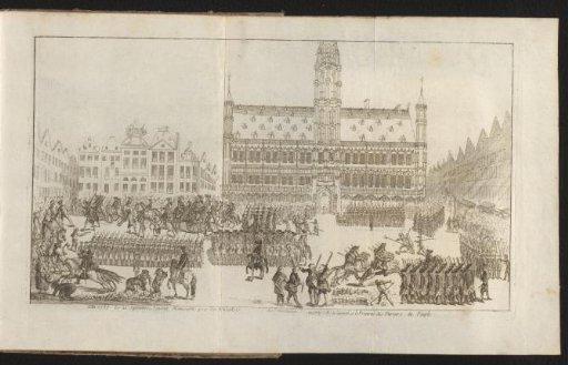 General d'Alton Escorted by Volunteers in Brussels, 1787