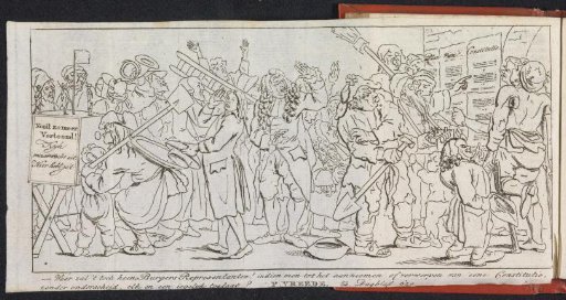 Satirical print on the rejection of the Plan of Constitution, 1797