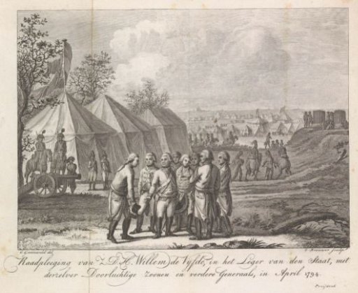 William V with his sons in the army camp, 1794