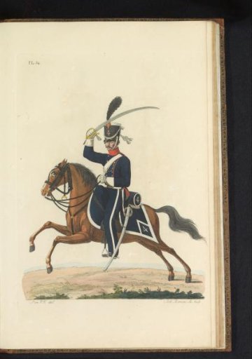 Dragoon, on horseback, in full dress