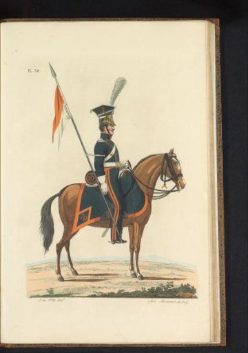Lancer, on horseback, in full dress
