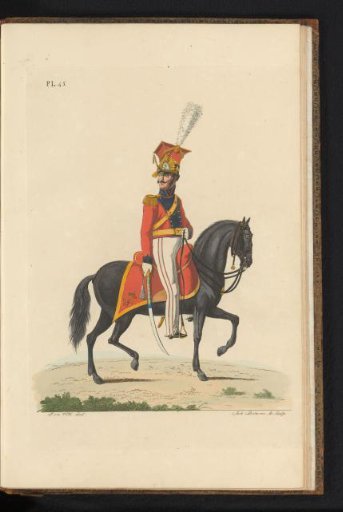 Squadron Leader of the Bengal Lancers, on horseback, in full dress, Troops in the East Indies