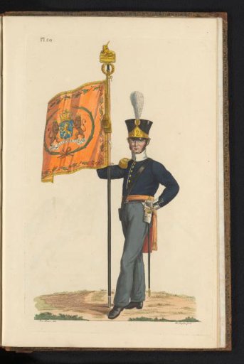 Ensign of the National Infantry, with the flag