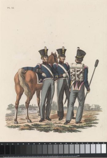 Non-Commissioned Officer with horse. Gunner - Artillery Driver, and Gunner. Field Artillery