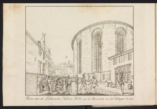 Ruins of the New Lutheran Church in Amsterdam after the fire of 1822, viewed from the Stromarkt