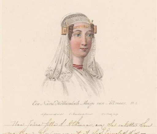 Headgear of a girl from Alkmaar, 1816