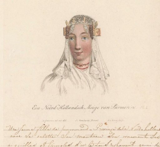 Headgear of a girl from Purmerend, 1816