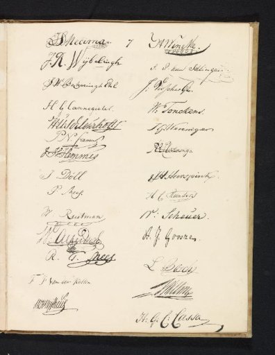 Seventh page with signatures, 1830