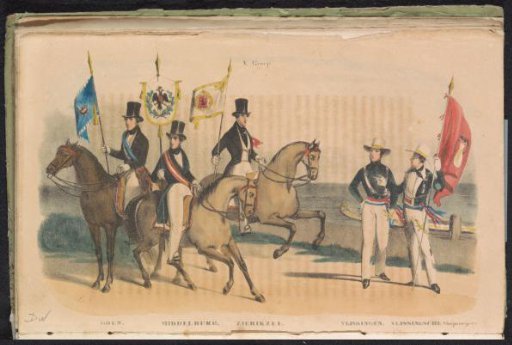 Costumes and Standards of the Civic Guards of Goes, Middelburg, Zierikzee and Vlissingen, 1840-1842