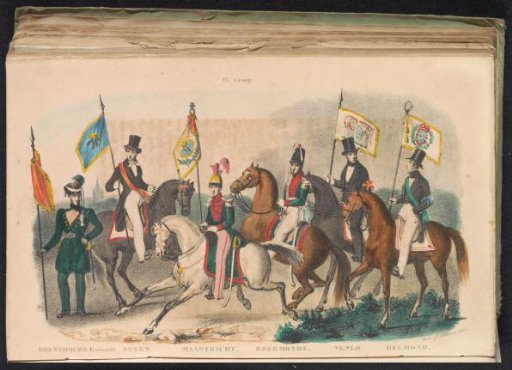 Costumes and Standards of the Civic Guards of Drenthe, Assen, Maastricht, Roermond, Venlo and Helmond, 1840-1842
