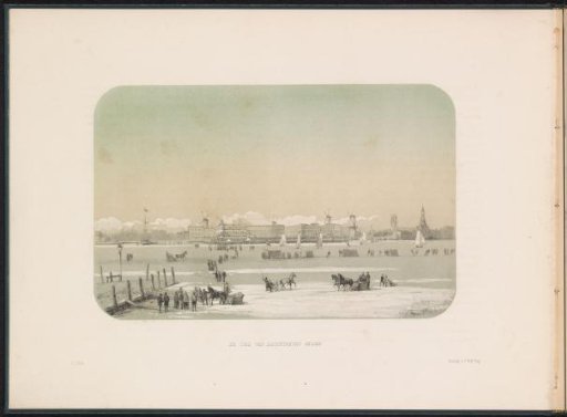 Ice recreation on the Maas in Rotterdam, viewed from Katendrecht, 1855