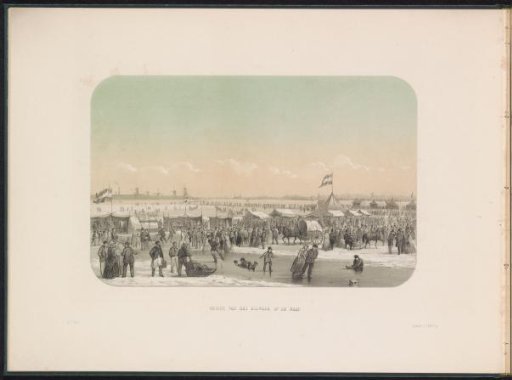 Ice recreation on the Maas in Rotterdam, viewed from the bastion, 1855