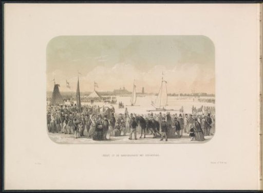 Ice sailing race on the Maas in Rotterdam, 1855