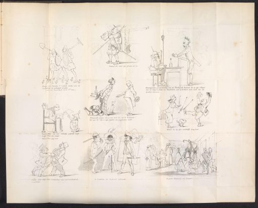 Caricature in the Leiden student almanac, 1851