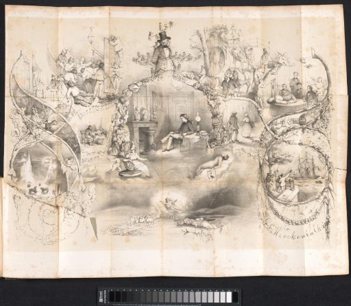 Caricature in the Leiden student almanac, 1854