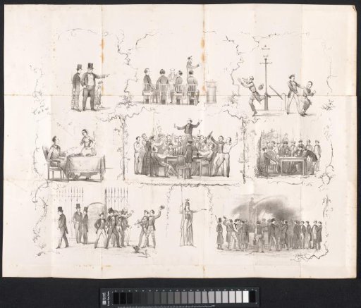 Caricature in the Leiden Student Almanac, 1857
