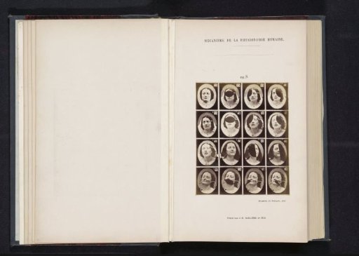 Overview of subjects with various facial expressions: 'une mère' and 'Lady Macbeth'