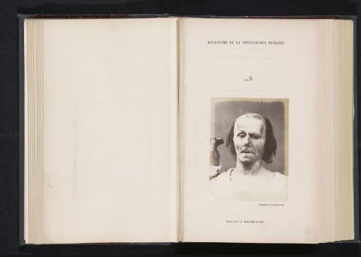 Portrait of a test subject during electrical stimulation: 'an old man'