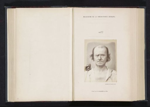 Portrait of a test subject during electrical stimulation: 'an old man'