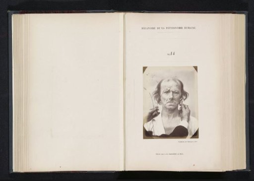 Portrait of a test subject during electrical stimulation: 'an old man'