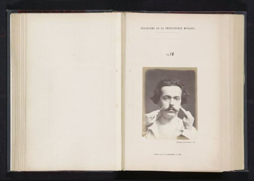 Portrait of a test subject during electrical stimulation: 'a young man'