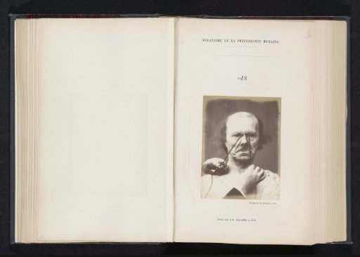 Portrait of a test subject during electrical stimulation: 'an old man'