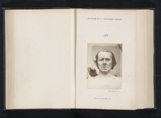 Portrait of a test subject during electrical stimulation: 'an old man'