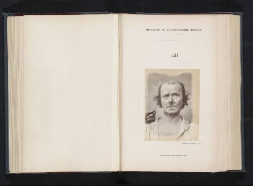Portrait of a test subject during electrical stimulation: 'an old man'