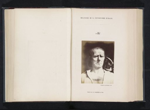 Portrait of a test subject during electrical stimulation: 'an old man'