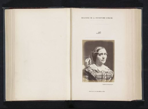 Portrait of a test subject during electrical stimulation: 'a woman aged fifty-two'