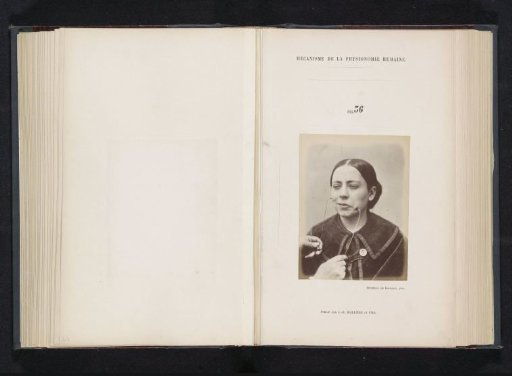 Portrait of a test subject during electrical stimulation: 'a young woman'