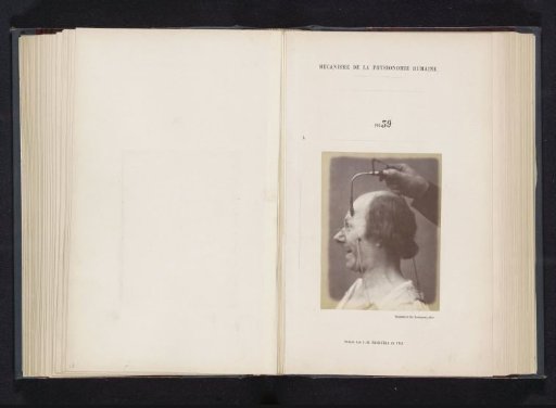 Portrait of a test subject during electrical stimulation: 'an old man'