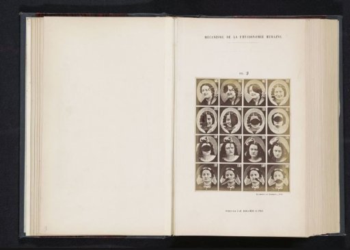 Overview of a subject with various facial expressions: 'la jeune fille'