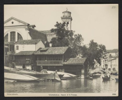 View of the gondola workshop at the Squero di San Trovaso in Venice