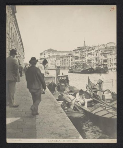 Gondolas along the Canal Grande in Venice