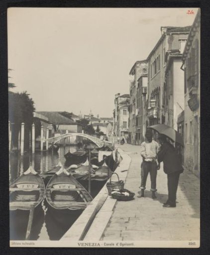 Gondolas on the Canale di Ognissanti in Venice