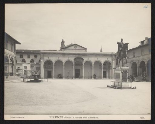 View of the Piazza della Santissima Annunziata in Florence