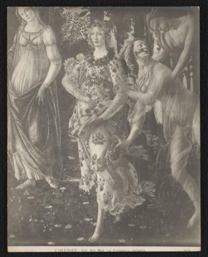 Photographic reproduction of a detail from Primavera by Botticelli