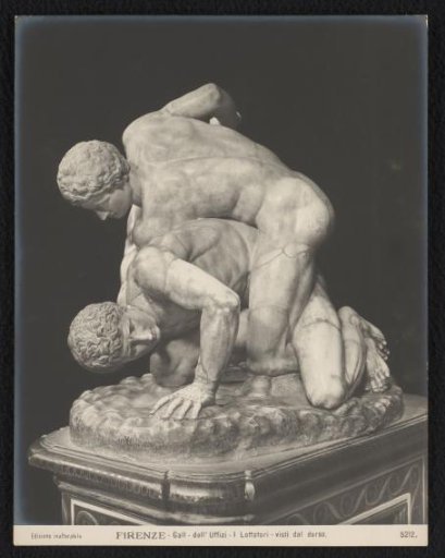 Sculpture of the Two Wrestlers in the Galleria degli Uffizi